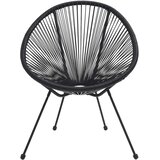 vidaXL Vrtni stol okrogel 2 kosa PVC ratan črne barve | Shoptok.si
