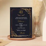  Vabila za Abrahama - črno, elegantna obroba in motivi v zlati barvi ABR 506-01 | Shoptok.si