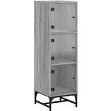 Furnova Visoka omara s steklenimi vrati siva sonoma 35x37x120 cm, (21954938) | Shoptok.si