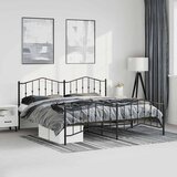 Metalni okvir kreveta s uzglavljem i podnožjem crni 193x203 cm | shoptok.hr