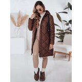DStreet Kurtka zimowa damska SNOWVIBE brązowa pikowana | shoptok.hr
