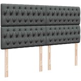 vidaXL Otomanski posteljni okvir z vzmetnico siv 160x200 cm blago | Shoptok.si
