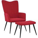 vidaXL Stol za sproščanje s stolčkom vinsko rdeč žamet, (20957853) | Shoptok.si