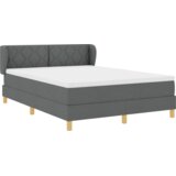 vidaXL Box Spring Postelja z Mattresom - Temno Siva, 140x190 cm, Tkanina | Shoptok.si