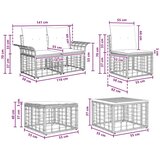  Zunanja garnitura za sedenje 7 pcs Črna in Temno siva Poliester, (5000271161) | Shoptok.si