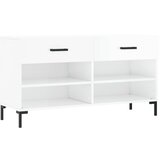 Maison Chic Regal za čevlje - Polica za čevlje visok sijaj bel 102x35x55 cm inženirski les, (21777984) | Shoptok.si