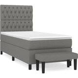 Krevet s oprugama i madracem tamnosivi 90 x 190 cm od tkanine | shoptok.hr
