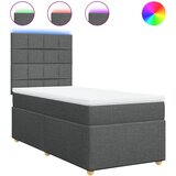 vidaXL Box spring postelja z vzmetnico temno siva 90x190 cm blago, (21291905) Cene