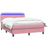  Krevet s oprugama i madracem ružičasti 140x210 cm baršunasti | shoptok.hr