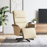  Naslonjač od tkanine s osloncem za noge krem | shoptok.hr