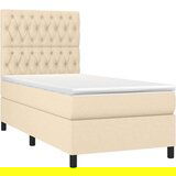  Krevet box spring s madracem LED krem 90x200 cm od tkanine | shoptok.hr