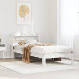 Maison Chic Posteljni okvir - Enojna postelja - Postelja za odrasle z vzglavjem bel 75x190 cm trdna borovina, (21696702) | Shoptok.si