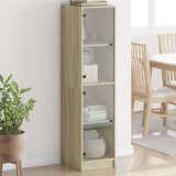  Visoka komoda sa staklenim vratima boja hrasta 35 x 37 x 142 cm Cijene