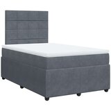 vidaXL Box spring postelja z vzmetnico temno siv 120x190 cm žamet | Shoptok.si