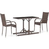  3-dijelni vrtni blagovaonski set smeđi | Eponuda.com