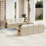 vidaXL 9-dijelni set vrtnih sofa s jastucima bež od poliratana | shoptok.hr
