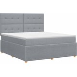 Boxspring krevet s madracem Svjetlosiva 180 x 200 cm Tkanina | shoptok.hr