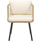 vidaXL Vrtni stol z blazinami Natural Poly Rattan | Shoptok.si