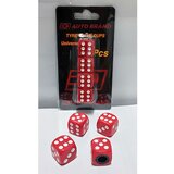 888 Car Accessories kapice ventila crveno-bele kockice 4kom Cene