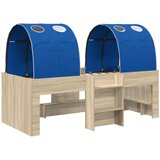  Kidsov krevet na sprat s tunelom 3 kom. Hrast sonoma i plava | shoptok.hr