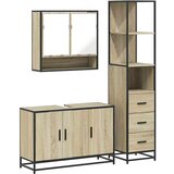 vidaXL 3-dijelni set kupaonskog namještaja boja hrasta sonome drveni | shoptok.hr