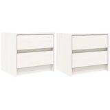  Noćni ormarići 2 kom bijeli 40x31x35,5 cm od masivne borovine | shoptok.hr