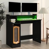  Radni stol s LED svjetlima crni 97x45x90 cm konstruirano drvo | shoptok.hr