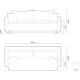 Micadoni Bež sklopiva/s prostorom za odlaganje sofa 231 cm Elen – | shoptok.hr