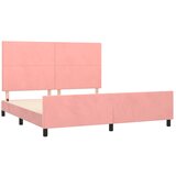  Okvir za krevet s uzglavljem ružičasti 160x200 cm baršunasti | shoptok.hr