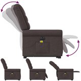  Električni masažni naslonjač na podizanje od tkanine tamnosmeđi | shoptok.hr