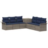 Set sofe 7 kom. Siva i tamnoplava Poli Rattan i čelik | shoptok.hr
