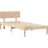 vidaXL Krevetna konstrukcija s uzglavljem 75x190 cm od čvrste borovine | shoptok.hr