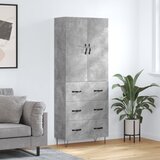 The Living Store Visoka komoda betonsko siva 69,5x34x180 cm inženirski les - Visoka Omara, (21657509) | Shoptok.si