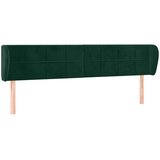  Uzglavlje s ušima tamnozeleno 183x23x78/88 cm baršunasto | shoptok.hr