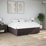 Maison Chic Posteljni okvir - Dvoposteljna postelja - Zakonska postelja brez vzmetnice temno rjav 200x200 cm blago-J4354, (21766591) | Shoptok.si