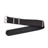 INF Črn usnjen pašček za uro s srebrno zaponko 24 mm, (22131686) | Shoptok.si
