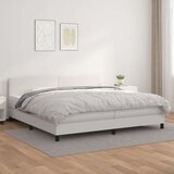  Box spring postelja z vzmetnico bela 200x200 cm umetno usnje, (20791198) Cene