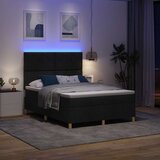  LED Box Spring Krevet s uzglavljem Crna 160 x 200 cm tkanina | shoptok.hr