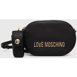 Love Moschino Usnjena torbica črna barva, JC4330PP0GK1000A