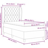  Box Spring Postelja z Vzmetnico Črna 90x200 cm Žamet, (22050478) | Shoptok.si