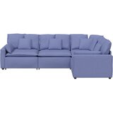  Modularna sofa s jastucima, tkanina, traperice, plava | shoptok.hr