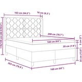 Box Postelja z dnom in vzmetnico Črna 160x200 cm Tkanina, (22050687) | Shoptok.si