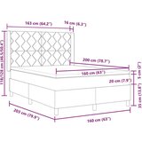 Box spring krevet s madracem Crna 160 x 200 cm tkanina | shoptok.hr