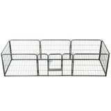 vidaXL Ograda za pse z 8 jeklenimi paneli 60x80 cm črne barve | Shoptok.si