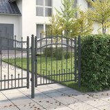  Kapija s vrhom u obliku koplja KAMPEN 103 x 100 cm Čelik Siva | shoptok.hr