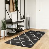 vidaXL Čupavi moderni tepih s visokim vlaknima crni i krem 80x200 cm Cijene