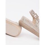 GOODIN Light beige flat sandals with buckle | Shoptok.si