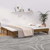 The Living Store Izvlečna dnevna postelja medeno rjava 2x(80x200) cm borovina - Dnevna Postelja, (21509035) | Shoptok.si