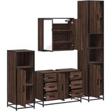 vidaXL 4-dijelni set kupaonskog namještaja boja smeđeg hrasta drveni | shoptok.hr