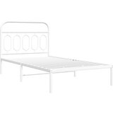 Metalni okvir za krevet s uzglavljem bijeli 100x190 cm | shoptok.hr